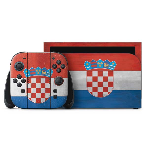 Croatia Flag Distressed Nintendo Skins