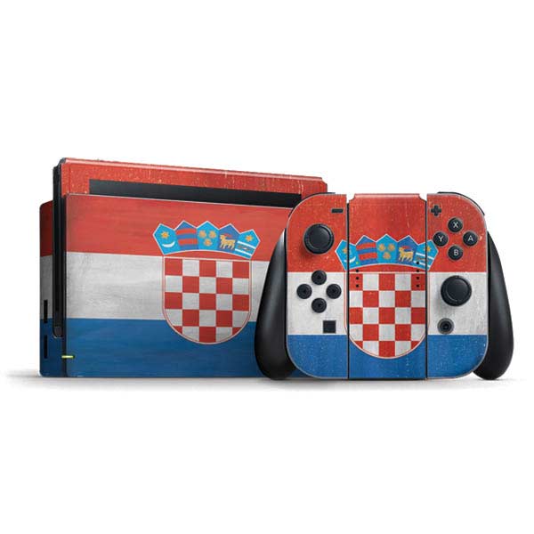 Croatia Flag Distressed Nintendo Skins