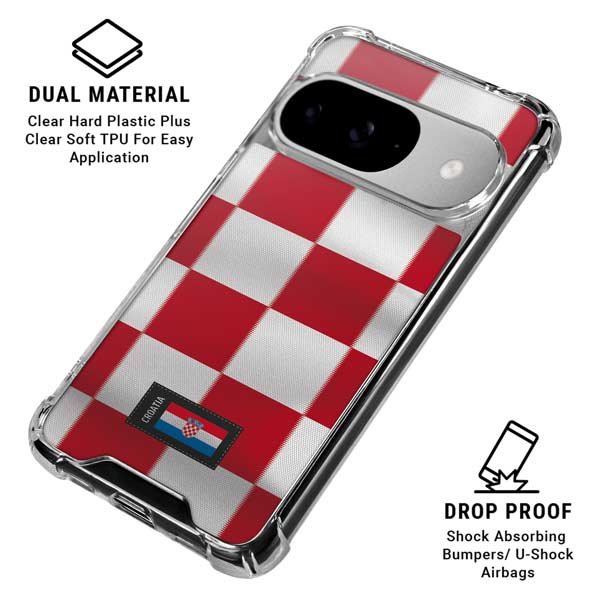 Croatia Soccer Flag Google Pixel 10 Clear Case