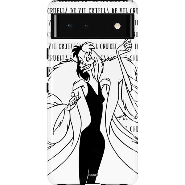 Disney Villains Cruella de Vil Black and White Pixel Cases