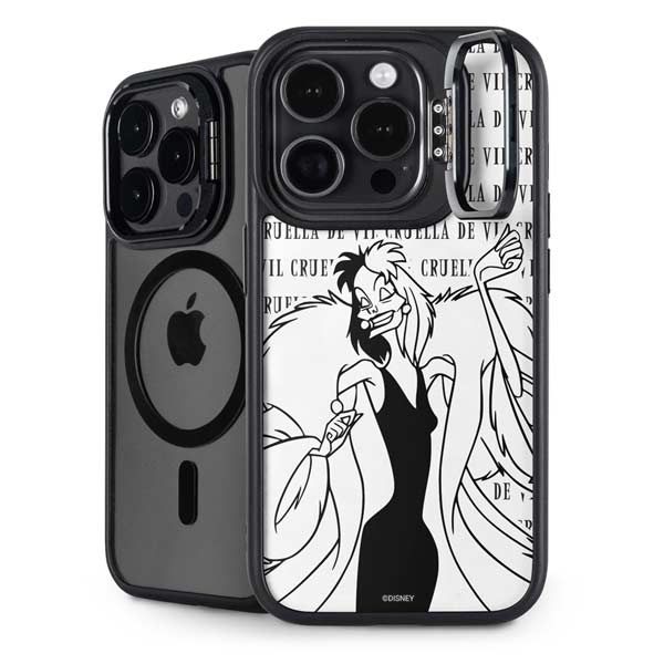 Disney Villains Cruella de Vil Black and White iPhone 14 Pro Kickstand Case