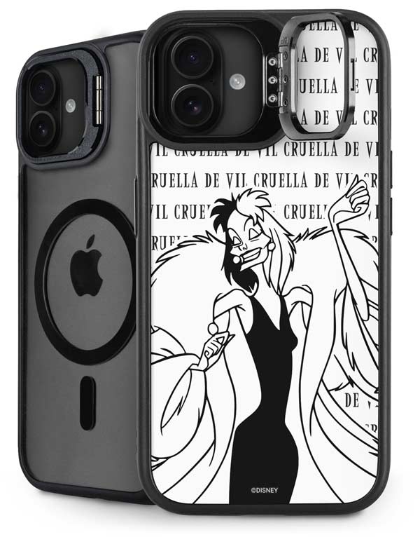 Disney Villains Cruella de Vil Black and White iPhone 16 Kickstand Case