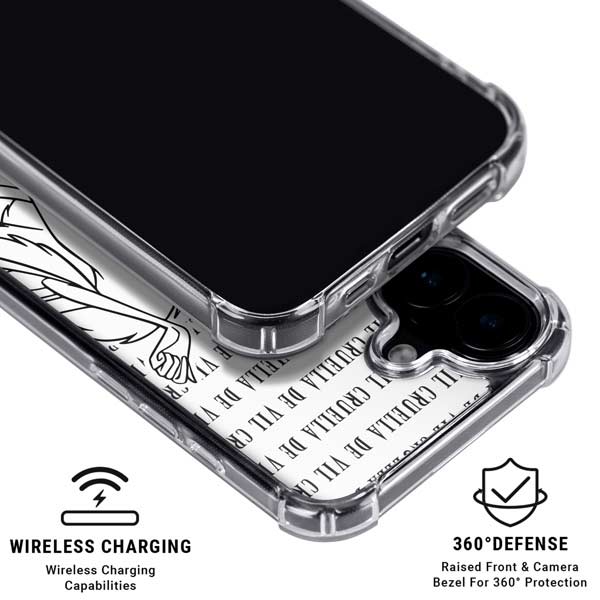 Disney Villains Cruella de Vil Black and White iPhone 17 Clear Case