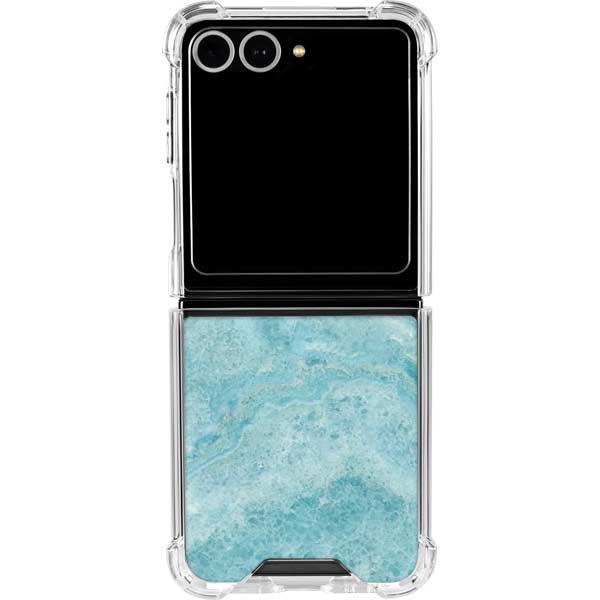 Crystal Turquoise Galaxy Z Flip7 Clear Case