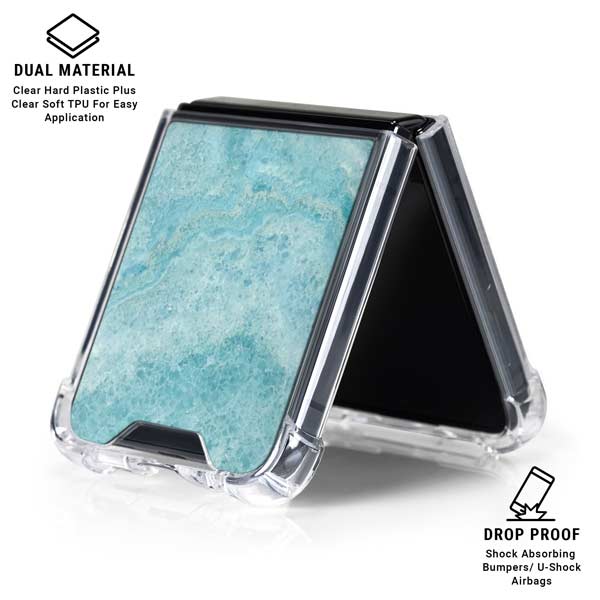 Crystal Turquoise Galaxy Z Flip7 Clear Case