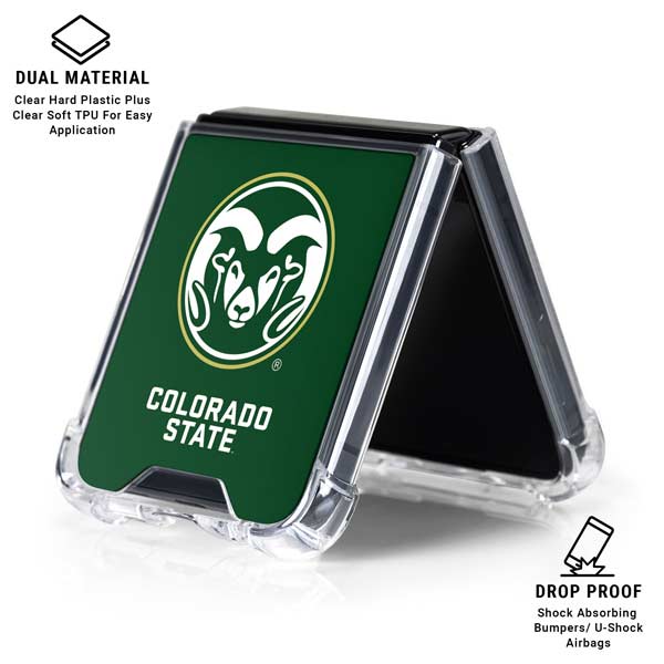 Colorado State University CSU Rams Logo Galaxy Z Flip7 Clear Case
