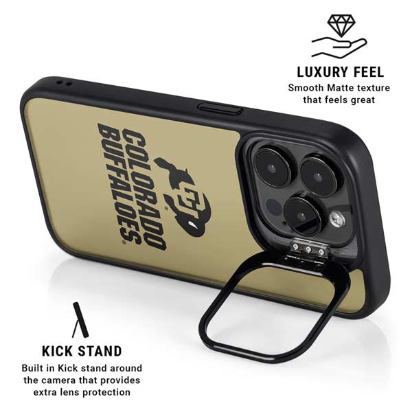 University of Colorado CU Collegiate Text iPhone 14 Pro Kickstand Case