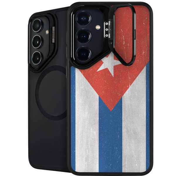 Cuban Flag Distressed Galaxy S26 Plus Kickstand Case