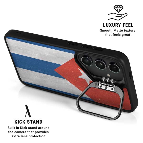 Cuban Flag Distressed Galaxy S26 Plus Kickstand Case
