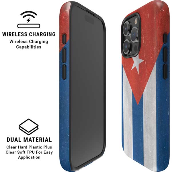 Cuban Flag Distressed iPhone 16 Pro Max Magsafe Impact Case