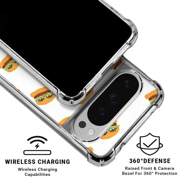 Bouffants and Broken Hearts Cute Burgers Google Pixel 10 Pro XL Clear Case