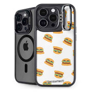 Bouffants and Broken Hearts Cute Burgers iPhone 14 Pro Max Kickstand Case