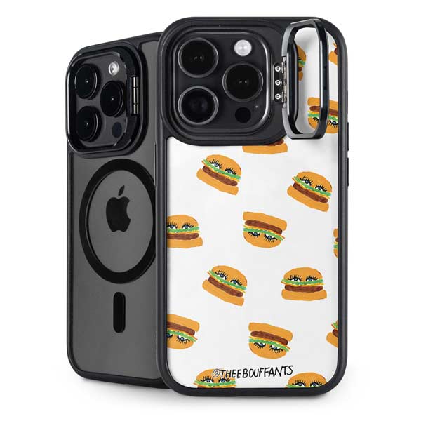 Bouffants and Broken Hearts Cute Burgers iPhone 14 Pro Max Kickstand Case