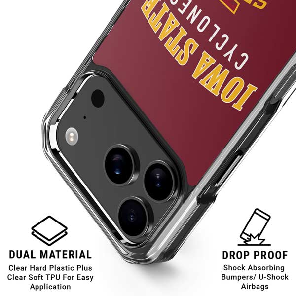 Iowa State University Collegiate Text iPhone 17 Pro Clear Case