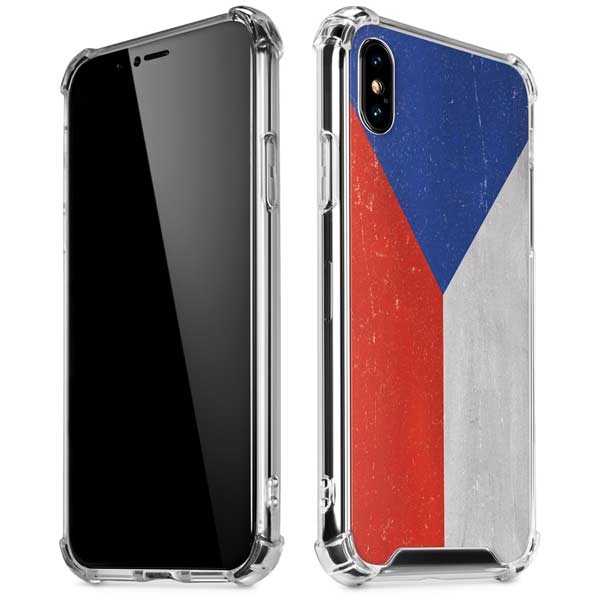 Czech Republic Flag Distressed iPhone X/XS Clear Case