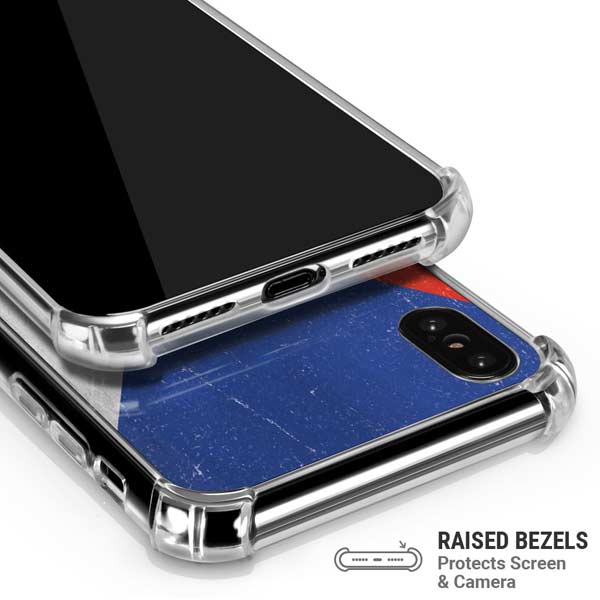 Czech Republic Flag Distressed iPhone X/XS Clear Case
