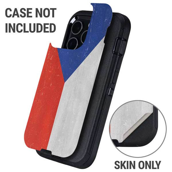 Czech Republic Flag Distressed Otterbox Defender iPhone Skin