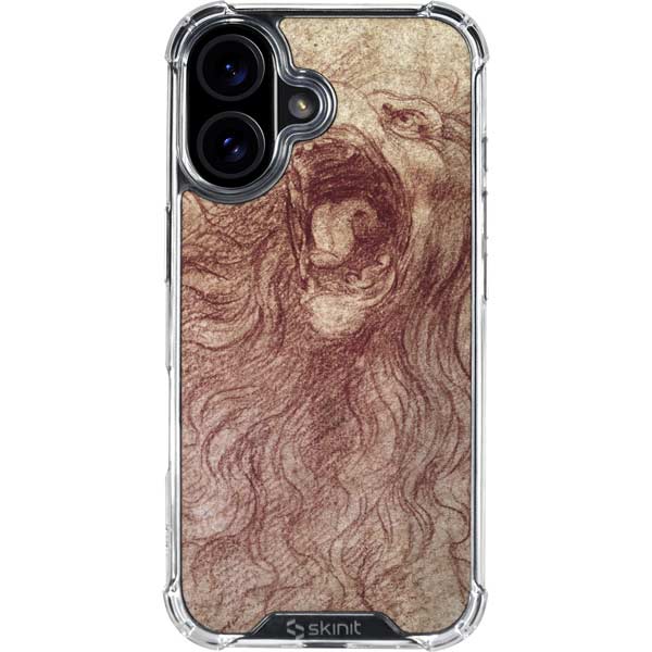 da Vinci - Sketch of a roaring lion by Da Vinci iPhone 17 Clear Case