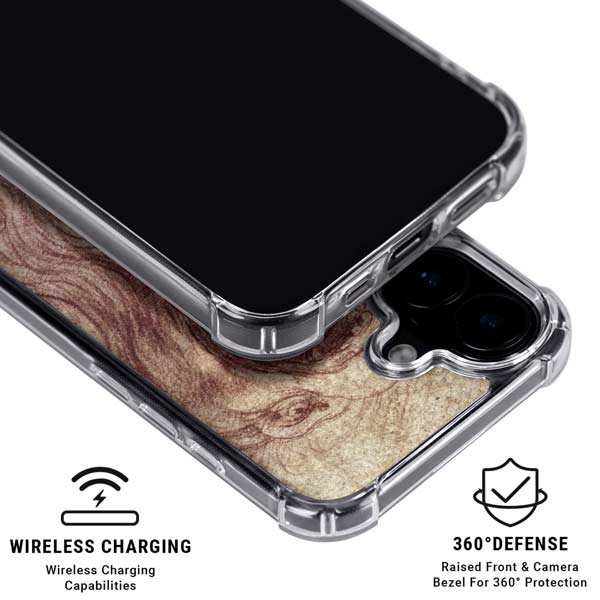 da Vinci - Sketch of a roaring lion by Da Vinci iPhone 17 Clear Case