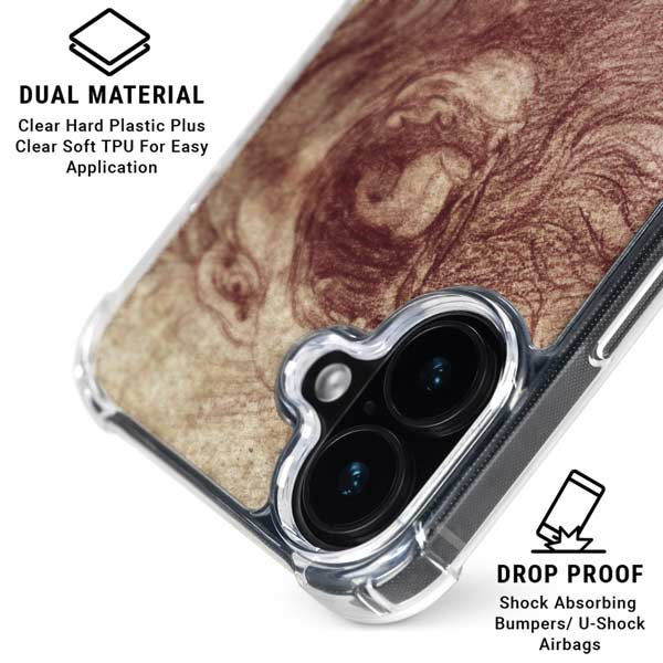 da Vinci - Sketch of a roaring lion by Da Vinci iPhone 17 Clear Case