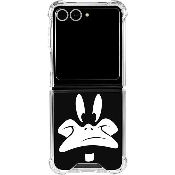Looney Tunes Daffy Duck Plain Black and White Galaxy Z Flip7 Clear Case