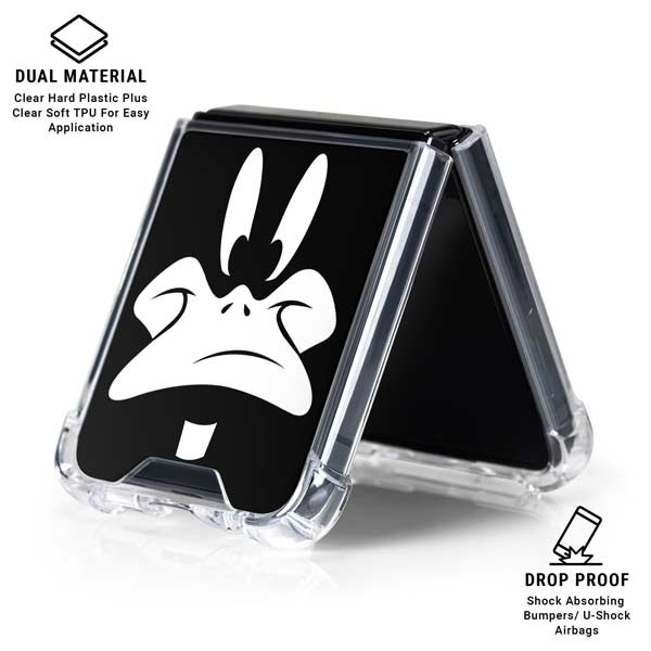 Looney Tunes Daffy Duck Plain Black and White Galaxy Z Flip7 Clear Case