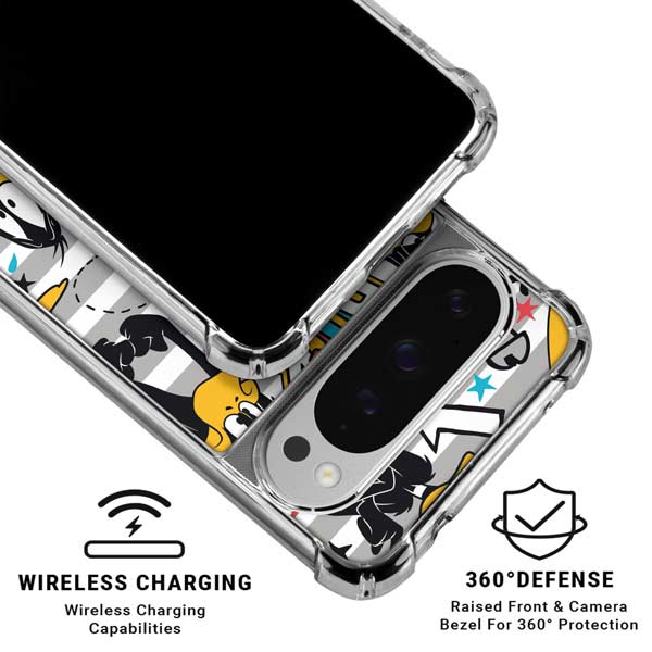 Looney Tunes Daffy Duck Striped Patches Google Pixel 10 Pro XL Clear Case