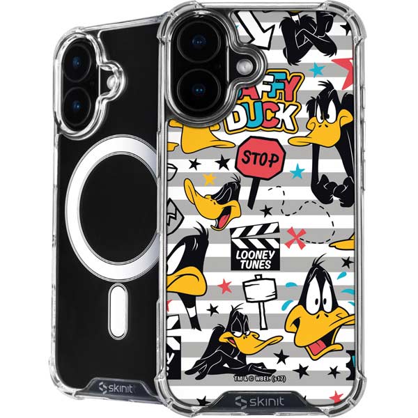 Looney Tunes Daffy Duck Striped Patches iPhone 17 MagSafe Case