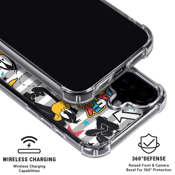 Looney Tunes Daffy Duck Striped Patches iPhone 17 MagSafe Case