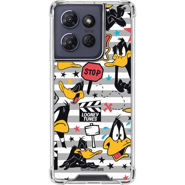 Looney Tunes Daffy Duck Striped Patches Moto G 5G (2025) Clear Case