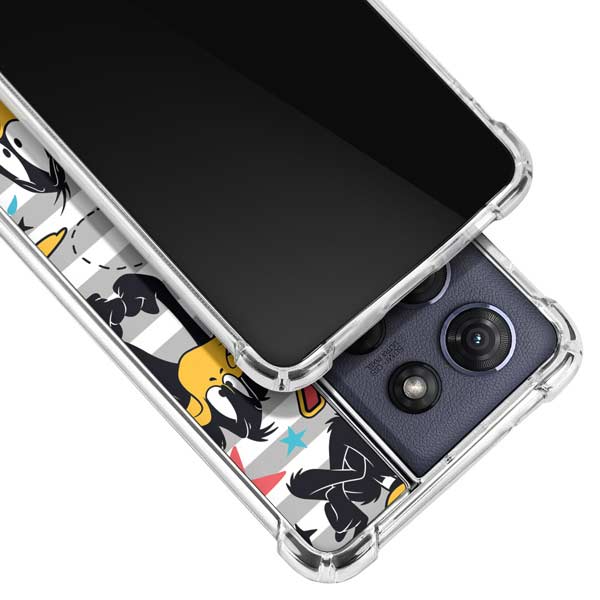 Looney Tunes Daffy Duck Striped Patches Moto G Power 5G (2025) Clear Case