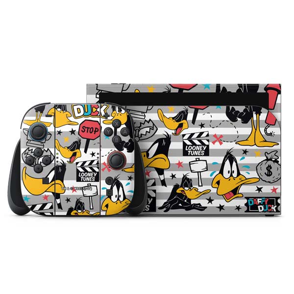 Looney Tunes Daffy Duck Striped Patches Nintendo Switch 2 (2025) with Joy-Con Skin