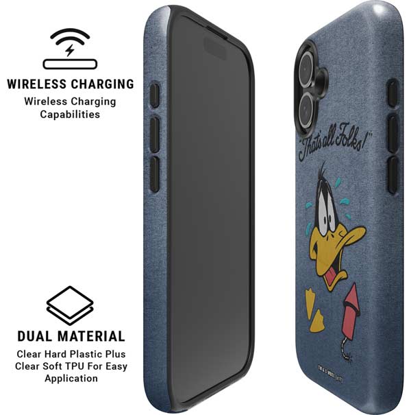 Looney Tunes Daffy Duck Thats All Folks iPhone 16 Plus Magsafe Impact Case
