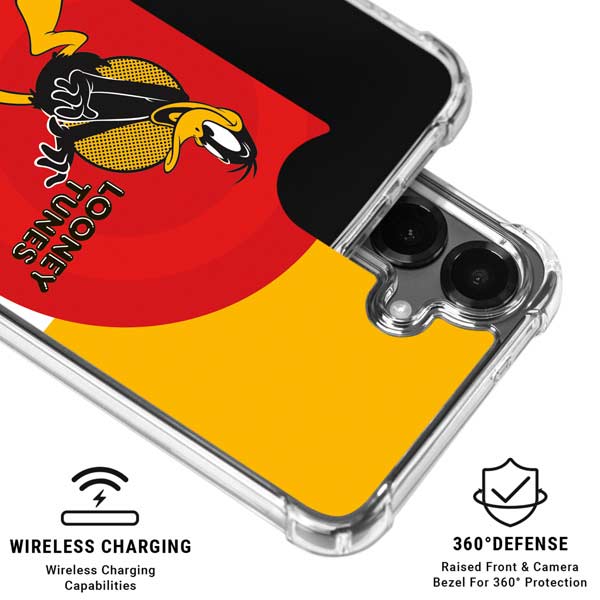Looney Tunes Daffy Duck Yellow Stripes Galaxy S26 Clear Case