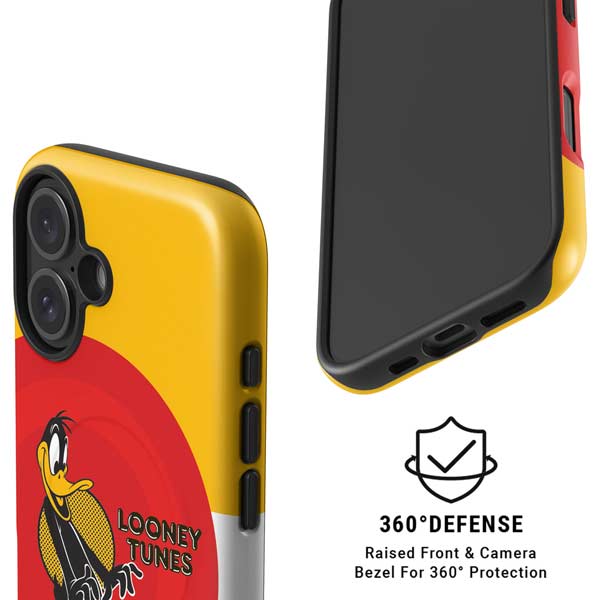 Looney Tunes Daffy Duck Yellow Stripes iPhone 16 Magsafe Impact Case