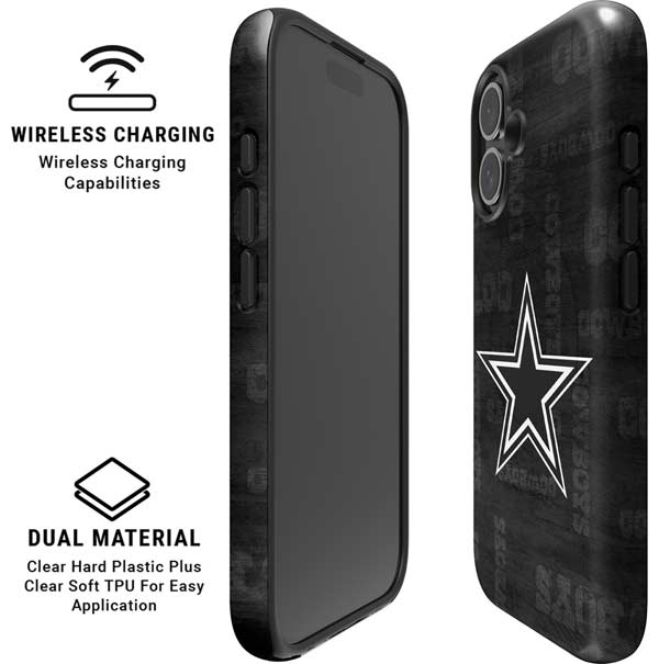 NFL Dallas Cowboys Black & White iPhone 16 Magsafe Impact Case