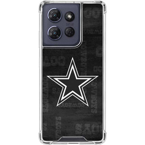 NFL Dallas Cowboys Black & White Moto G 5G (2025) Clear Case