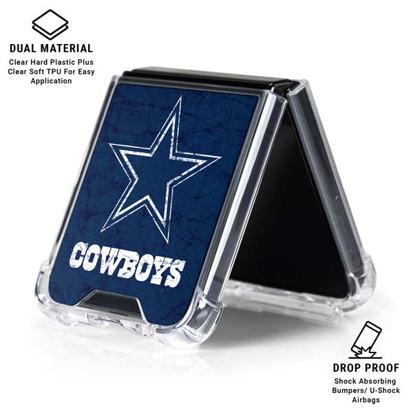 NFL Dallas Cowboys Distressed Galaxy Z Flip7 Clear Case