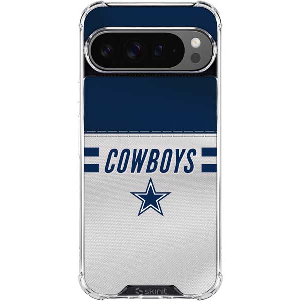 NFL Dallas Cowboys White Striped Google Pixel 10 Pro XL Clear Case