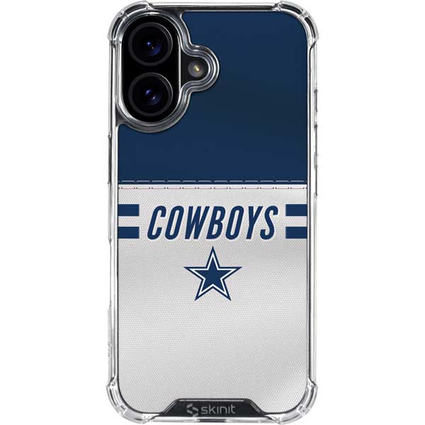 NFL Dallas Cowboys White Striped iPhone 17 Clear Case