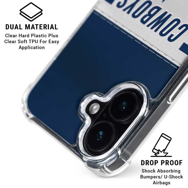 NFL Dallas Cowboys White Striped iPhone 17 Clear Case