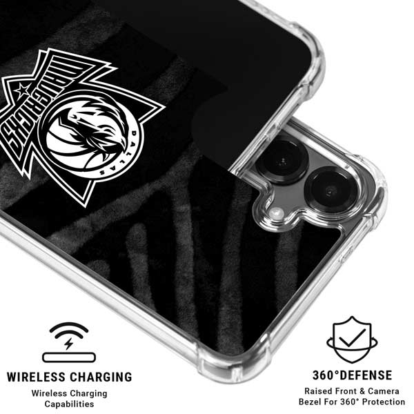 NBA Dallas Mavericks Black Animal Print Galaxy S26 Clear Case