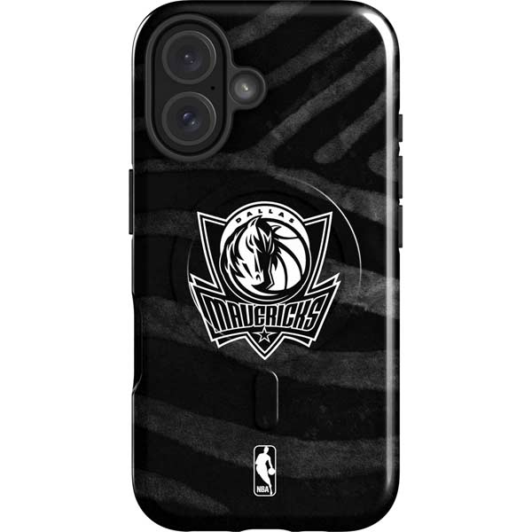 NBA Dallas Mavericks Black Animal Print iPhone 16 Plus Magsafe Impact Case