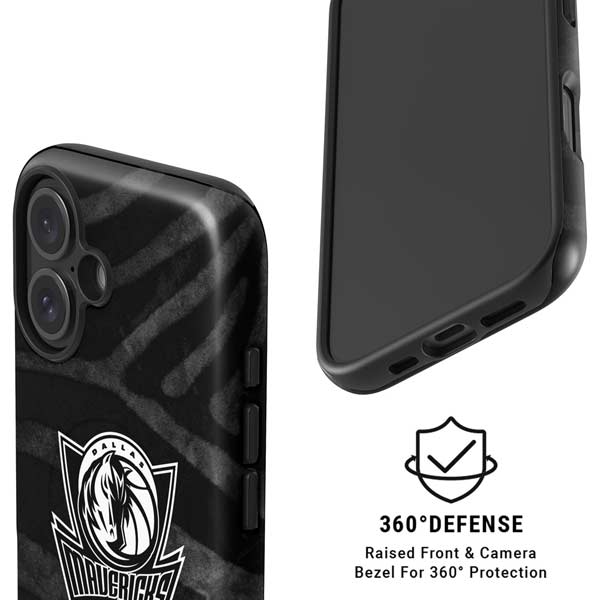 NBA Dallas Mavericks Black Animal Print iPhone 16 Plus Magsafe Impact Case