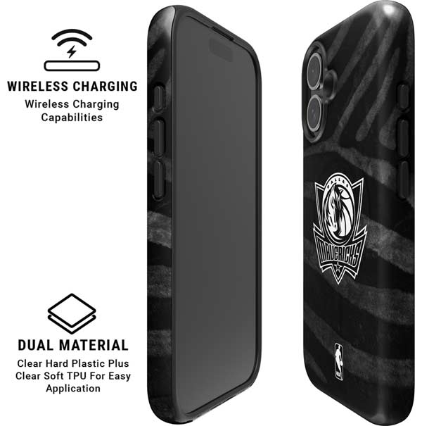 NBA Dallas Mavericks Black Animal Print iPhone 16 Plus Magsafe Impact Case