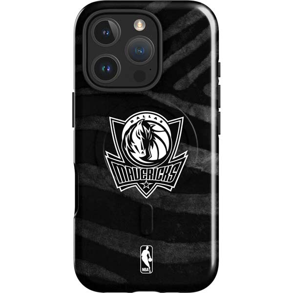 NBA Dallas Mavericks Black Animal Print iPhone 16 Pro Magsafe Impact Case