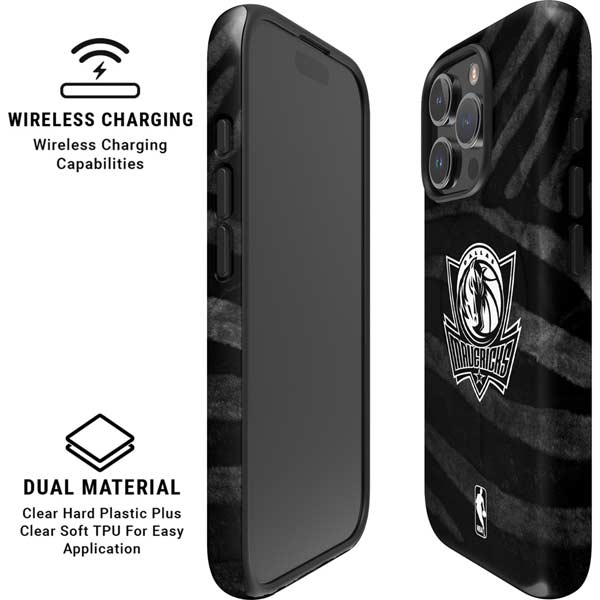 NBA Dallas Mavericks Black Animal Print iPhone 16 Pro Max Magsafe Impact Case