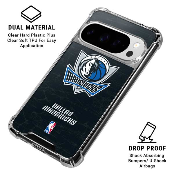 NBA Dallas Mavericks Black Primary Logo Google Pixel 10 Pro Clear Case