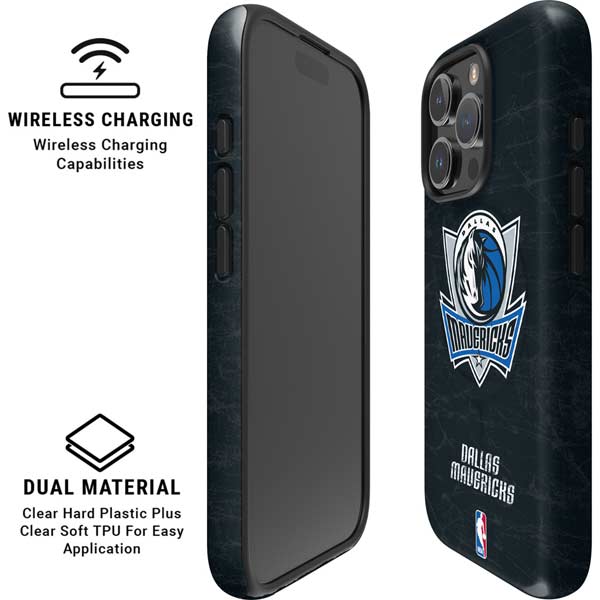 NBA Dallas Mavericks Black Primary Logo iPhone 16 Pro Max Magsafe Impact Case