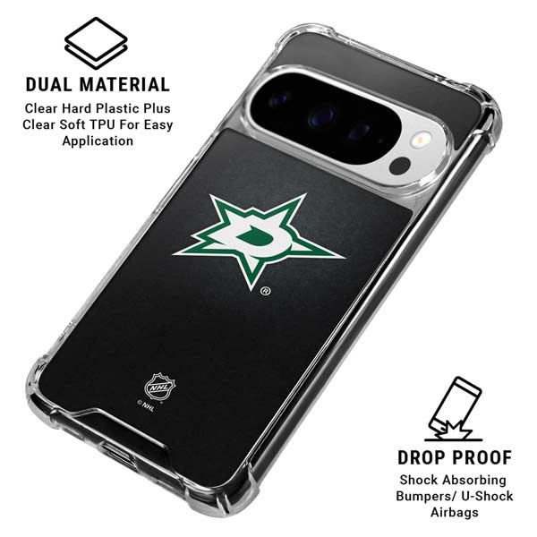 NHL Dallas Stars Black Background Google Pixel 10 Pro Clear Case